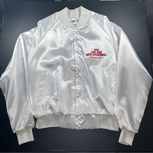 Vintage Nylon Jacket 90s White Auburn Sportswear 1994 Lone Star Invitational TX